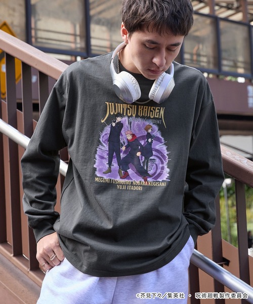 呪術廻戦（ジュジュツカイセン）の「【呪術廻戦】別注 ピグメント加工 オーバーサイズ プリント 長袖 Tシャツ（Tシャツ/カットソー・メンズ・ブラック/ブラック系/ブラウン/ホワイト・M/L）」の20枚目の写真