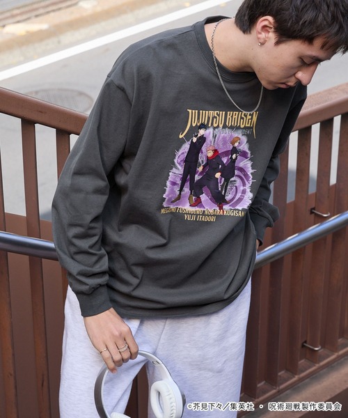 呪術廻戦（ジュジュツカイセン）の「【呪術廻戦】別注 ピグメント加工 オーバーサイズ プリント 長袖 Tシャツ（Tシャツ/カットソー・メンズ・ブラック/ブラック系/ブラウン/ホワイト・M/L）」の21枚目の写真