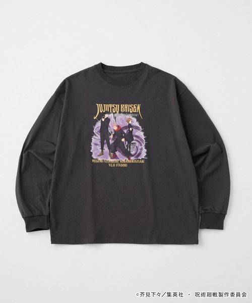 呪術廻戦】別注 ピグメント加工 オーバーサイズ プリント 長袖 Tシャツ