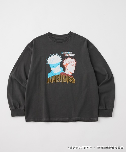 呪術廻戦】別注 ピグメント加工 オーバーサイズ プリント 長袖 Tシャツ