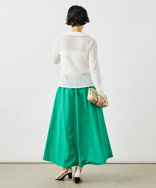 NOLLEY’S(ノーリーズ)の「ウォッシャブル襟付きレースカーディガン(カーディガン/ボレロ・レディース・ブラック/ホワイト・38)」の5枚目の写真