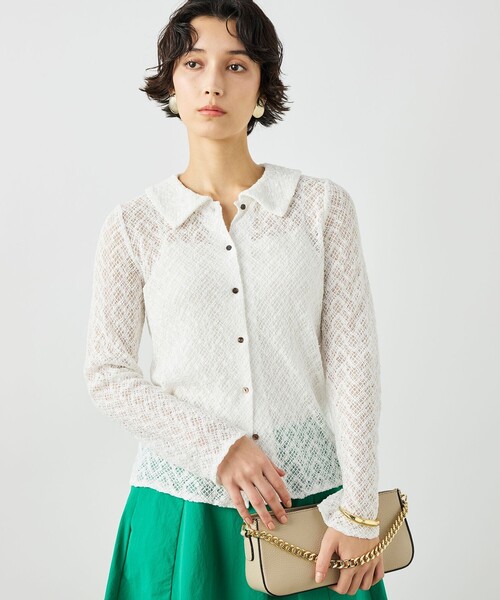 NOLLEY’S(ノーリーズ)の「ウォッシャブル襟付きレースカーディガン(カーディガン/ボレロ・レディース・ブラック/ホワイト・38)」の10枚目の写真