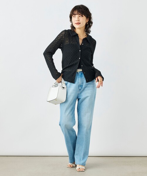 NOLLEY’S(ノーリーズ)の「ウォッシャブル襟付きレースカーディガン(カーディガン/ボレロ・レディース・ブラック/ホワイト・38)」の12枚目の写真