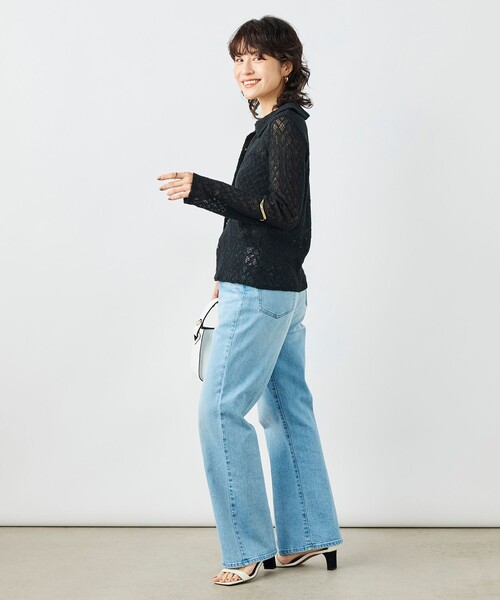 NOLLEY’S(ノーリーズ)の「ウォッシャブル襟付きレースカーディガン(カーディガン/ボレロ・レディース・ブラック/ホワイト・38)」の14枚目の写真