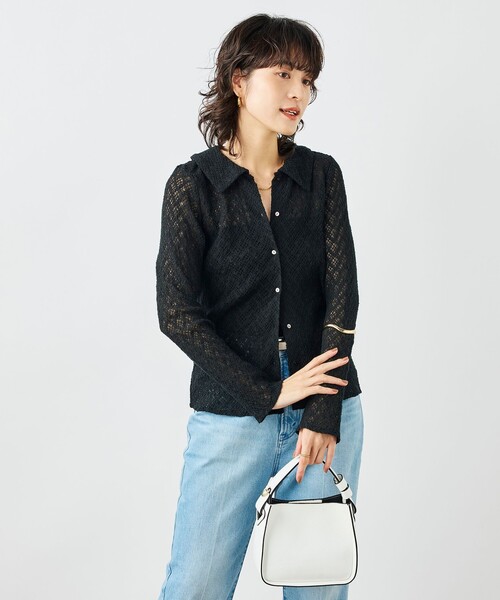 NOLLEY’S(ノーリーズ)の「ウォッシャブル襟付きレースカーディガン(カーディガン/ボレロ・レディース・ブラック/ホワイト・38)」の16枚目の写真