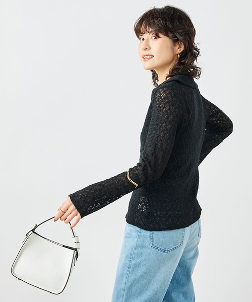 NOLLEY’S(ノーリーズ)の「ウォッシャブル襟付きレースカーディガン(カーディガン/ボレロ・レディース・ブラック/ホワイト・38)」の17枚目の写真