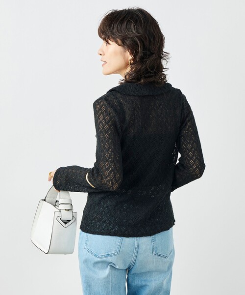 NOLLEY’S(ノーリーズ)の「ウォッシャブル襟付きレースカーディガン(カーディガン/ボレロ・レディース・ブラック/ホワイト・38)」の18枚目の写真