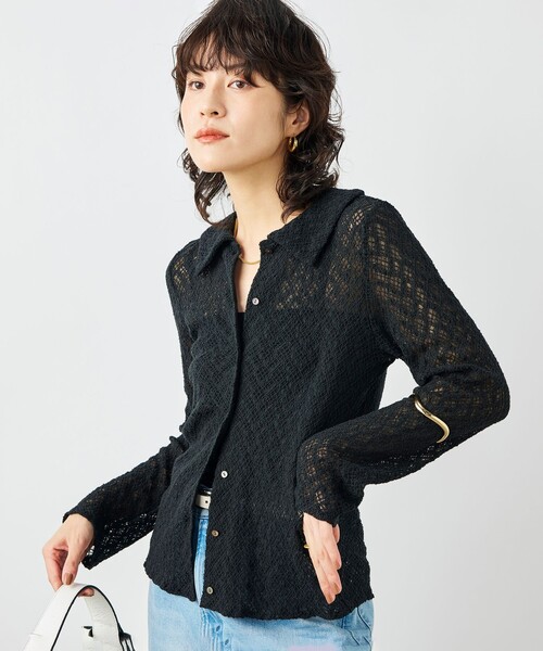 NOLLEY’S(ノーリーズ)の「ウォッシャブル襟付きレースカーディガン(カーディガン/ボレロ・レディース・ブラック/ホワイト・38)」の19枚目の写真