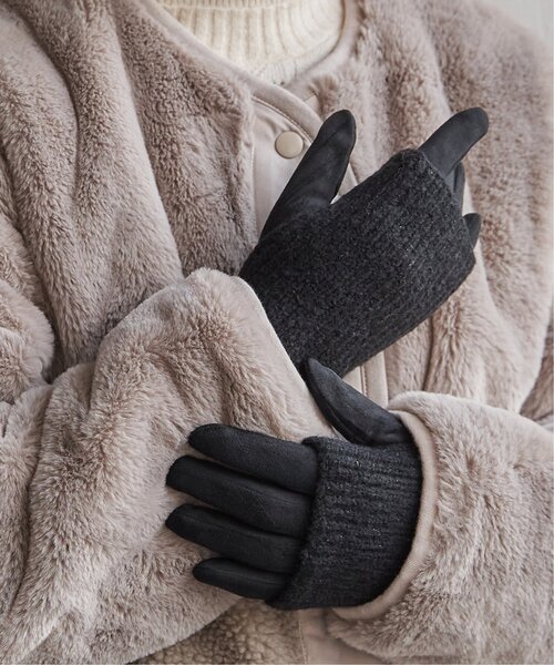 LBC（エルビーシー）の「ラメニット3wayグローブ（手袋・レディース・グレー/ブラック・FREE）」の4枚目の写真