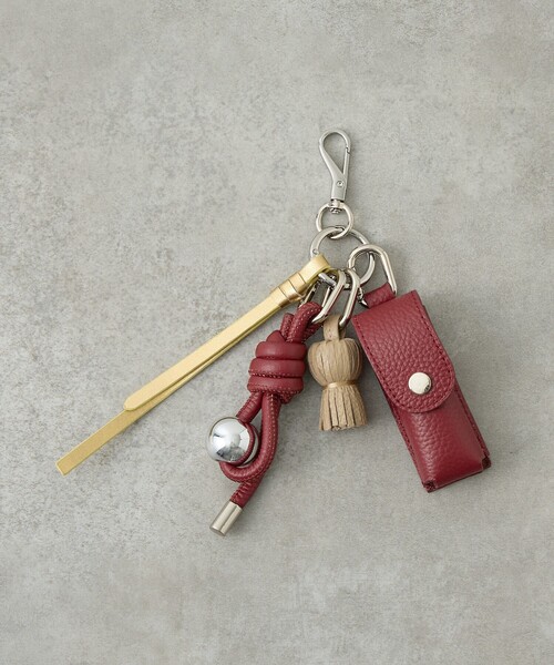 collex（コレックス）の「【別注】リップケース付レザーチャーム（財布・レディース・ボルドー/ブラック/カーキ・フリー）」の3枚目の写真