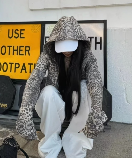 vividay セットアップ ヒョウ柄 ViViDAY セットアップ 「上下2点セット」ヒョウ柄ビッグシルエットス