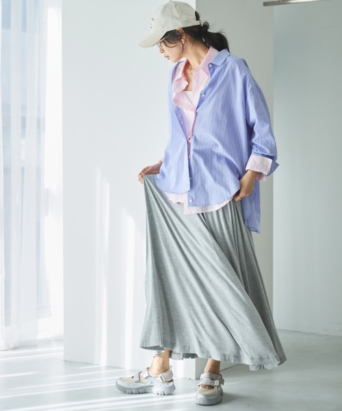 Doux archives（ドゥアルシーヴ）の「カットフレアスカート（スカート・レディース・ブラック/ベージュ/グレー・FREE）」の9枚目の写真