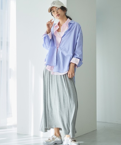 Doux archives（ドゥアルシーヴ）の「カットフレアスカート（スカート・レディース・ブラック/ベージュ/グレー・FREE）」の12枚目の写真