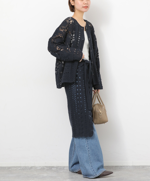 JOURNAL STANDARD relume（ジャーナルスタンダード　レリューム）の「クロシェレースラップスカート（スカート・レディース・ベージュ/ネイビー・FREE）」の19枚目の写真