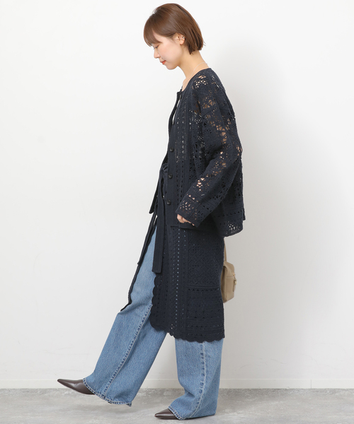 JOURNAL STANDARD relume（ジャーナルスタンダード　レリューム）の「クロシェレースラップスカート（スカート・レディース・ベージュ/ネイビー・FREE）」の20枚目の写真