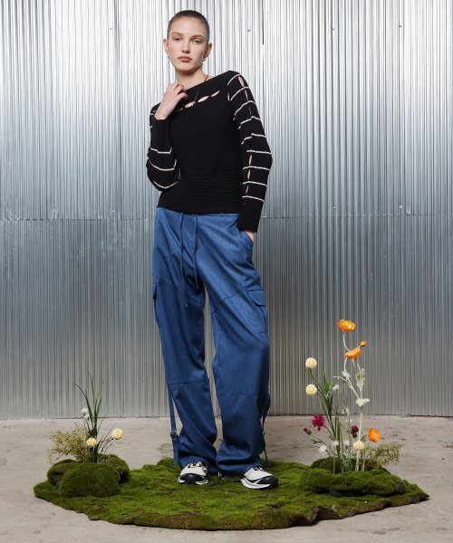 LARTIGENT(ラーティゼン)の「L2 RIBBON POCKET PANTS(BLUE)(その他パンツ・レディース・その他・FREE)」の2枚目の写真