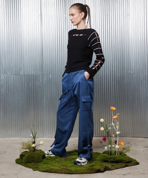 LARTIGENT(ラーティゼン)の「L2 RIBBON POCKET PANTS(BLUE)(その他パンツ・レディース・その他・FREE)」の3枚目の写真