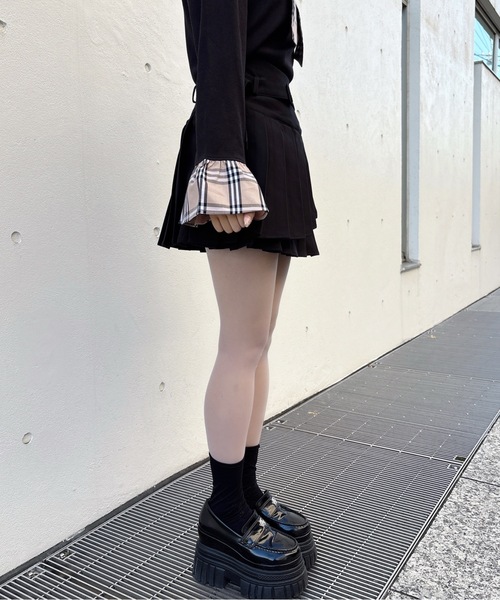 one way（ワンウェイ）の「ダブルプリーツスカート（スカート・レディース・ブラック/ブラウン系その他/グレー/ホワイト系その他・FREE）」の9枚目の写真