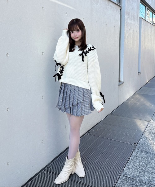 one way（ワンウェイ）の「ダブルプリーツスカート（スカート・レディース・ブラック/ブラウン系その他/グレー/ホワイト系その他・FREE）」の14枚目の写真