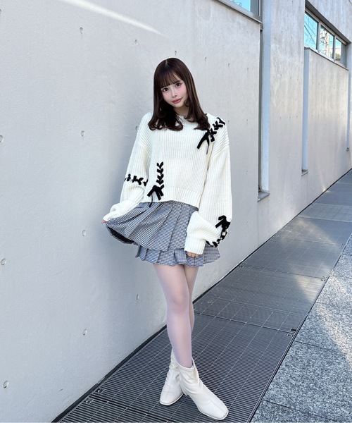 one way（ワンウェイ）の「ダブルプリーツスカート（スカート・レディース・ブラック/ブラウン系その他/グレー/ホワイト系その他・FREE）」の18枚目の写真