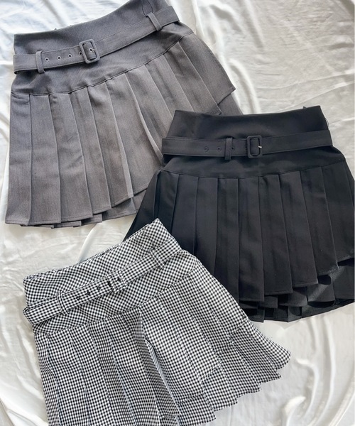 one way（ワンウェイ）の「ダブルプリーツスカート（スカート・レディース・ブラック/ブラウン系その他/グレー/ホワイト系その他・FREE）」の6枚目の写真