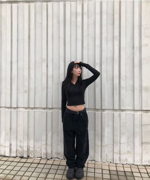 LMCの「CNTRST ST DOUBLE KNEE DENIM PANTS black(デニムパンツ・レディース・その他・S/M/L)」の4枚目の写真