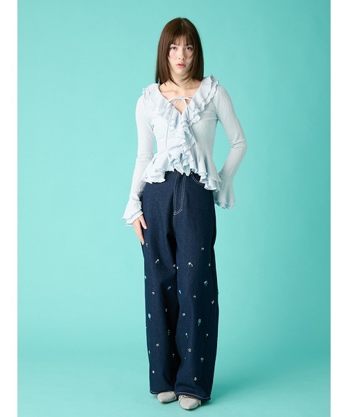 FURFUR（ファーファー）の「ラッフルフリルプルオーバー（シャツ/ブラウス・レディース・アイボリー/ブラック/ライトブルー・F）」の13枚目の写真