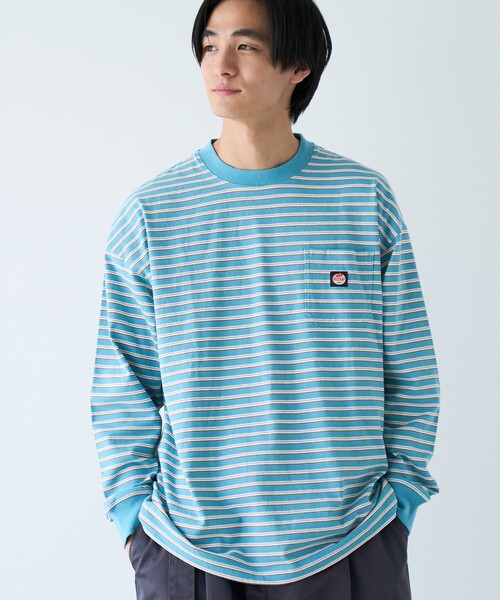 RED KAP（レッドキャップ）の「REDKAP（レッドキャップ）別注ボーダーTシャツ（Tシャツ/カットソー・メンズ・ライトブルー/ダークグリーン・L/M/S）」の2枚目の写真