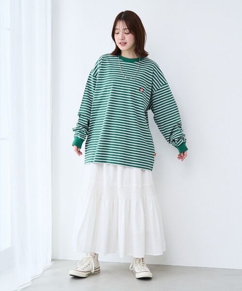 RED KAP（レッドキャップ）の「REDKAP（レッドキャップ）別注ボーダーTシャツ（Tシャツ/カットソー・メンズ・ライトブルー/ダークグリーン・L/M/S）」の3枚目の写真