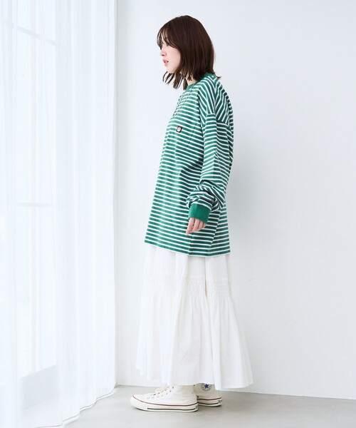 RED KAP（レッドキャップ）の「REDKAP（レッドキャップ）別注ボーダーTシャツ（Tシャツ/カットソー・メンズ・ライトブルー/ダークグリーン・L/M/S）」の4枚目の写真