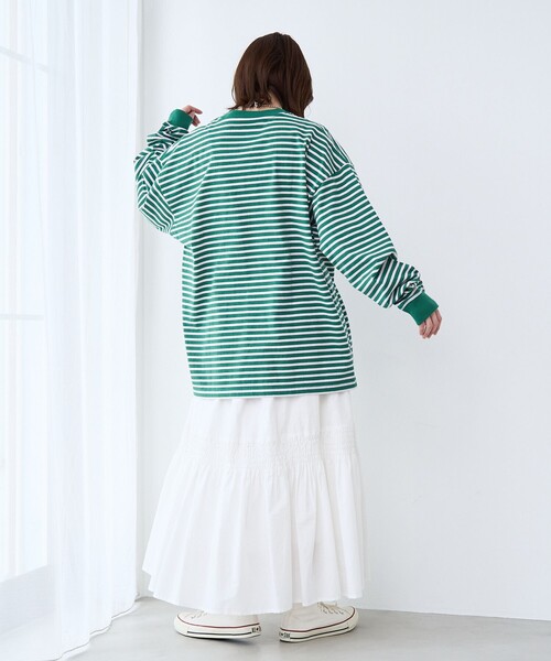 RED KAP（レッドキャップ）の「REDKAP（レッドキャップ）別注ボーダーTシャツ（Tシャツ/カットソー・メンズ・ライトブルー/ダークグリーン・L/M/S）」の5枚目の写真