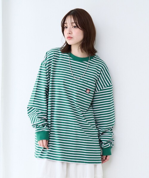 RED KAP（レッドキャップ）の「REDKAP（レッドキャップ）別注ボーダーTシャツ（Tシャツ/カットソー・メンズ・ライトブルー/ダークグリーン・L/M/S）」の6枚目の写真