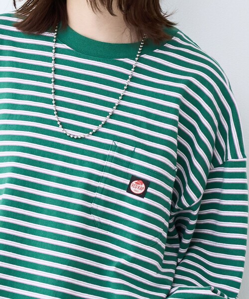 RED KAP（レッドキャップ）の「REDKAP（レッドキャップ）別注ボーダーTシャツ（Tシャツ/カットソー・メンズ・ライトブルー/ダークグリーン・L/M/S）」の8枚目の写真
