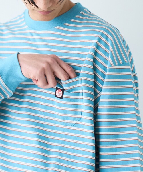 RED KAP（レッドキャップ）の「REDKAP（レッドキャップ）別注ボーダーTシャツ（Tシャツ/カットソー・メンズ・ライトブルー/ダークグリーン・L/M/S）」の16枚目の写真