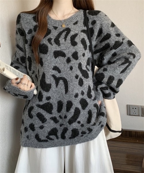 FREE STYLISTS(フリー スタイリスト)の「ヒョウ柄ニットプルオーバー(ニット/セーター・レディース・グレー/ブラウン/キャメル・FREE)」の18枚目の写真