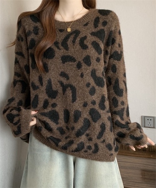 FREE STYLISTS(フリー スタイリスト)の「ヒョウ柄ニットプルオーバー(ニット/セーター・レディース・グレー/ブラウン/キャメル・FREE)」の21枚目の写真