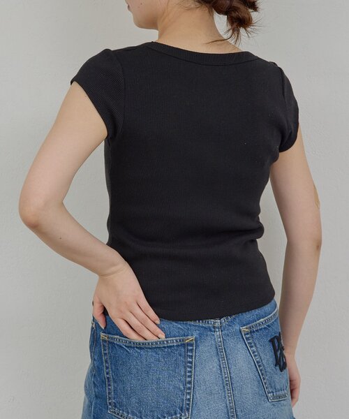 GALLARDAGALANTE（ガリャルダガランテ）の「【PEAS】コットンシルクチビTee（Tシャツ/カットソー・レディース・ホワイト/ブルー/ブラック・FREE）」の14枚目の写真