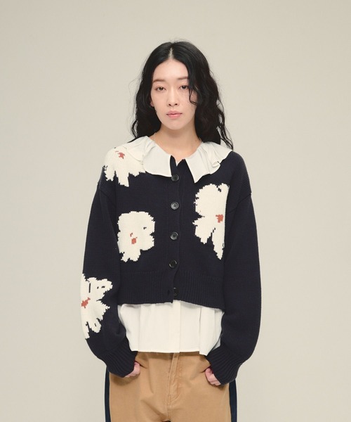 eL（エル）の「【eL】Tuck Frill Collar Shirt/645564（シャツ/ブラウス・レディース・オフホワイト/ブルー・FREE）」の9枚目の写真