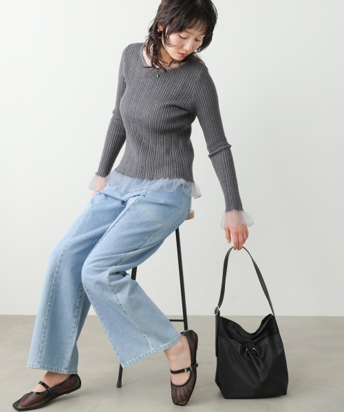 Bab(バブ)の「ワンショルダーバッグ(ショルダーバッグ・レディース・アイボリー/ブラック/ブラウン・ONESIZE)」の7枚目の写真