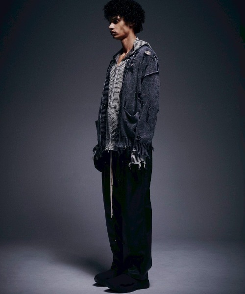 DANKE SCHON（ダンケシェーン）の「DankeSchon/ダンケシェーン/ACID WASH TENJIKU CARDIGAN（カーディガン/ボレロ・メンズ・ベージュ/ブラック・M/L）」の5枚目の写真