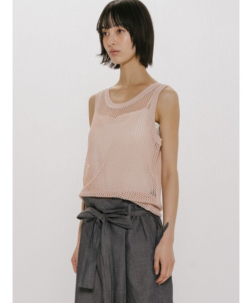 MIDIUMISOLID(ミディウミソリッド)の「MIDIUMISOLID for Ladies メッシュタンクプルオーバー(ベスト・レディース・ネイビー/オフホワイト/ピンク・FREE)」の9枚目の写真