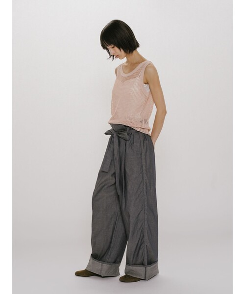 MIDIUMISOLID(ミディウミソリッド)の「MIDIUMISOLID for Ladies メッシュタンクプルオーバー(ベスト・レディース・ネイビー/オフホワイト/ピンク・FREE)」の12枚目の写真