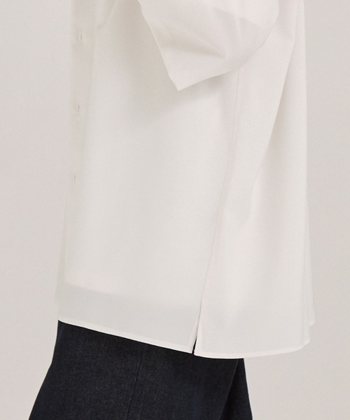 EMMA CLOTHES(エマクローズ)の「多機能素材半袖ベーシックシャツ〈UVカット・速乾・イージーケア・接触冷感〉(シャツ/ブラウス・メンズ・スミクロ/ダークネイビー/ネイビー系/グレー系/ホワイト/ブルー/モカ・S/L/M)」の12枚目の写真