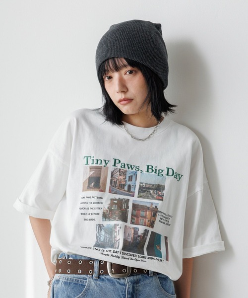 PBLIM(ページボーイリム)の「《UNISEX》ロストキャットT(Tシャツ/カットソー・レディース・ピンク/オフホワイト/ブラック・MEDIUM/LARGE)」の2枚目の写真