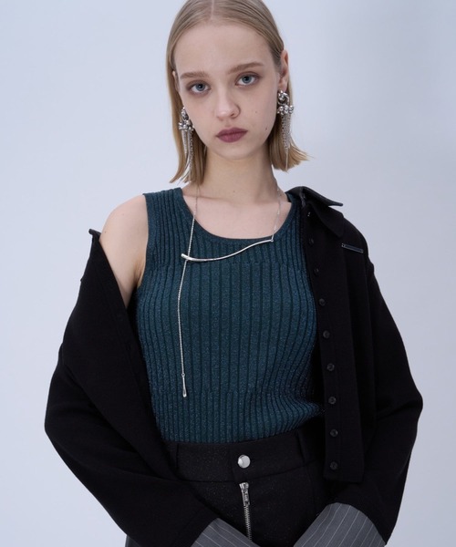 HARE（ハレ）の「2WAYランダムリブラメタンクトップ(HARE)（タンクトップ・レディース・ブラック/シルバー/グリーン/ピンク/パープル・FREE）」の8枚目の写真