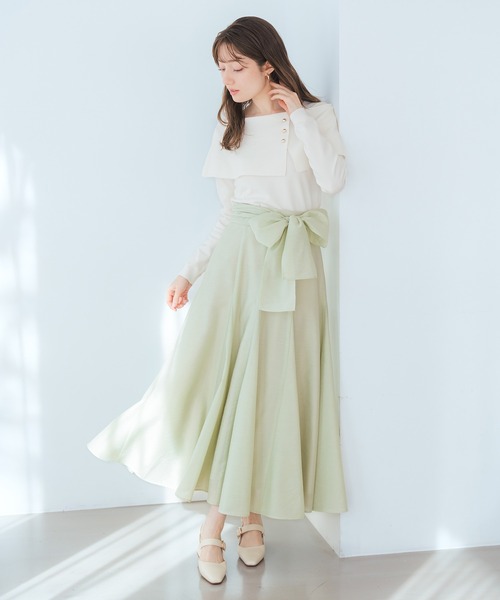 MISCH MASCH（ミッシュマッシュ）の「2026春夏新作 シアーボイルカラースカート（スカート・レディース・グリーン/オレンジ/アイボリー・M/S）」の20枚目の写真