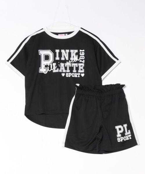 PINK-latte(ピンクラテ)の「PINK-latte SPORT/ピンクラテスポーツ パールプリントセットアップスーツ(セットアップ・キッズ・ブラック/ピンク・140cm/130cm/160cm/150cm)」の4枚目の写真