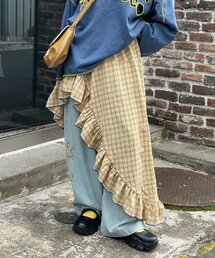 HELLO.SANFRANCISCO | 【HELLO.SANFRANCISCO/ハローサンフランシスコ】アシメフリルチェックスカート(スカート)