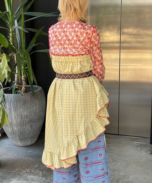 HELLO.SANFRANCISCO（ハローサンフランシスコ）の「【HELLO.SANFRANCISCO/ハローサンフランシスコ】アシメフリルチェックスカート（スカート・レディース・ブルー/グリーン/オレンジ・ONE SIZE）」の8枚目の写真