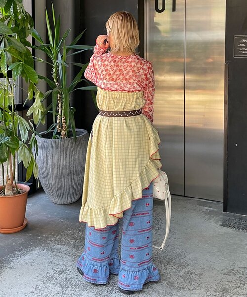 HELLO.SANFRANCISCO（ハローサンフランシスコ）の「【HELLO.SANFRANCISCO/ハローサンフランシスコ】アシメフリルチェックスカート（スカート・レディース・ブルー/グリーン/オレンジ・ONE SIZE）」の11枚目の写真